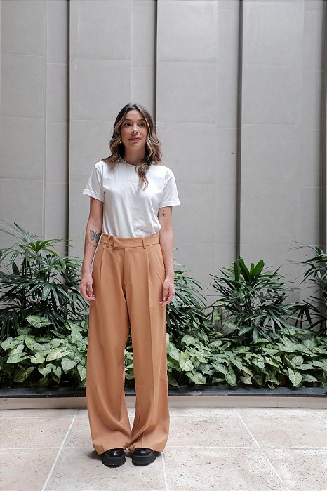 Calça wide mocha