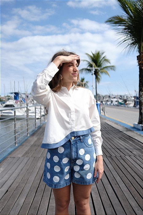 Camisa assimétrica azul