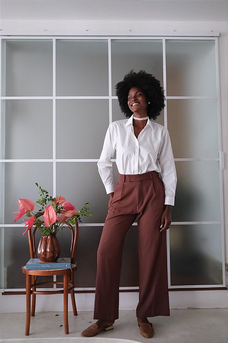 Calça wide choco