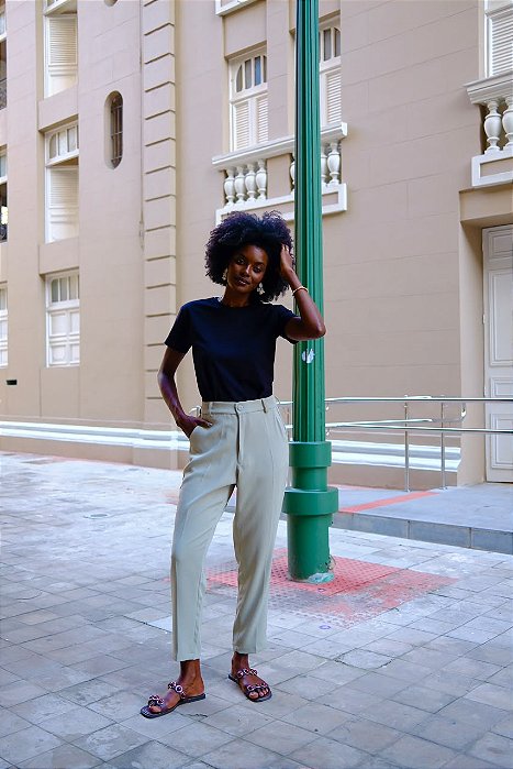 Calça elástico chá verde