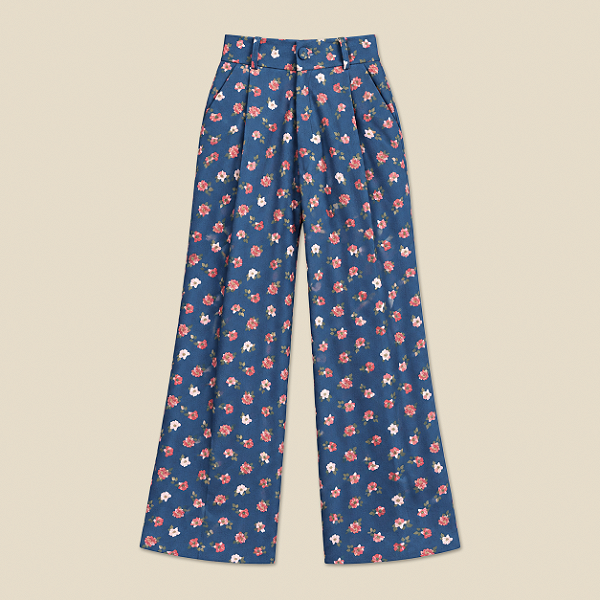 Calça wide buquê