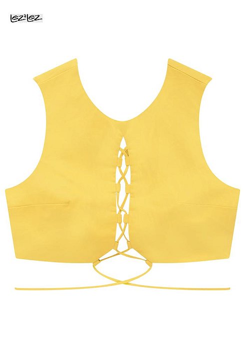 BLUSA CROPPED LEZ A LEZ COTTON PREMIUM P AMARELO ANGUS