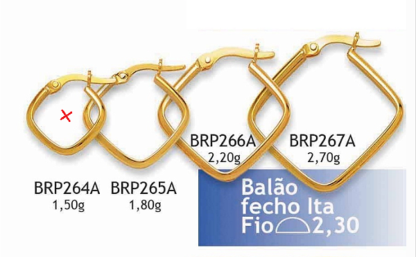 BRINCO 1,54G ARGOLA BALAO FECHO ITALIANO