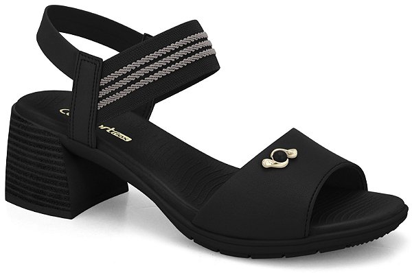 SANDALIA COMFORTFLEX SALTO BLOCO PRETO 23-61402
