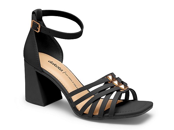 SANDALIA DAKOTA SALTO BLOCO MORINO PRETO Y6412