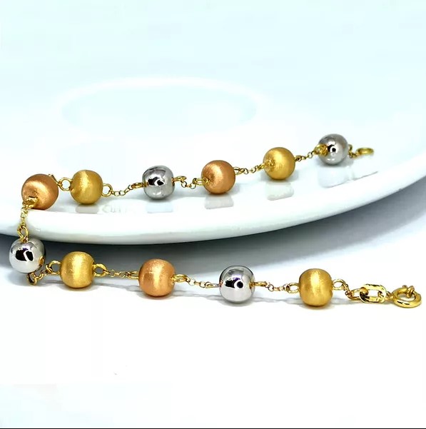 PULSEIRA 6,59G ESTAMPO BOLA TRICOLOR 18CM