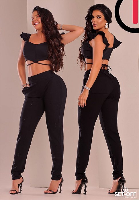 CALCA SET OFF MOLETINHO PRETO C/ STRASS 001639