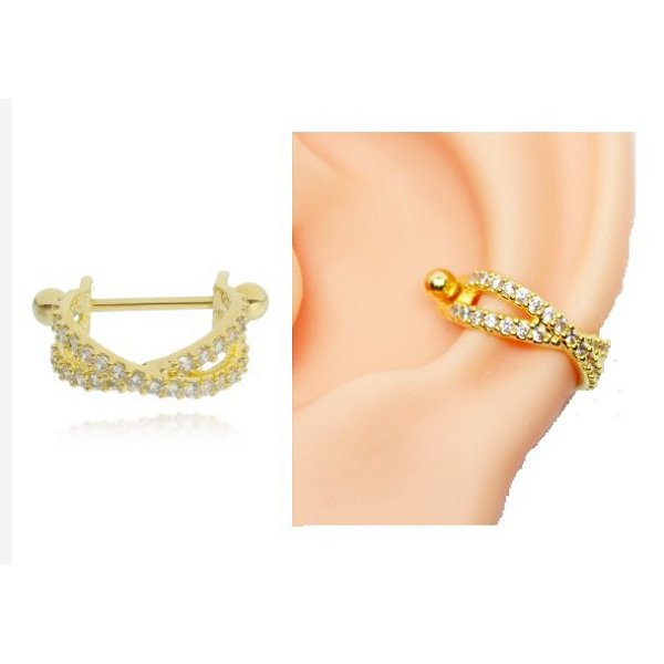 PIERCING CONCH 2,09G ENTRELACADO 15MM ZIRCONIAS FUND