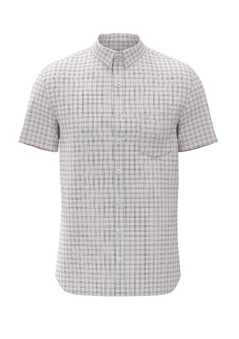 CAMISA INDIVIDUAL MC FERNANDO COMFORT FIT - XADREZ LARANJA MEDIO