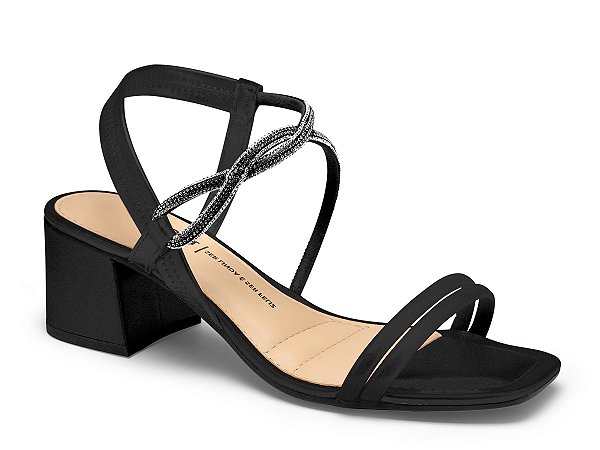 SANDALIA DAKOTA SALTO BLOCO RIVES PRETO