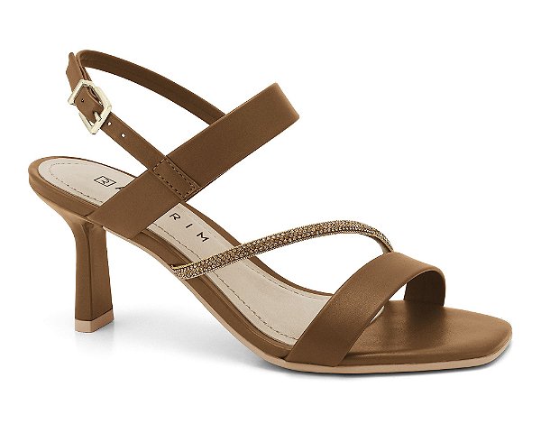 SANDALIA RAMARIM SALTO FINO MEDIO CAMEL CANA NATURAL