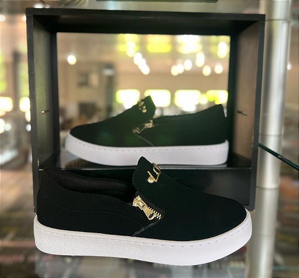 TENIS SLIP-ON SANTINELLI NOBUCK PRETO
