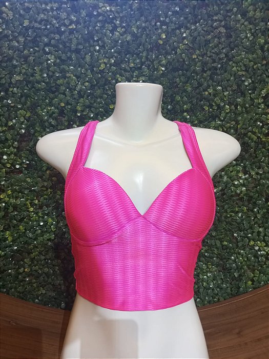 TOP DI PAULA ZAP ROSA PINK TEXTURIZADO