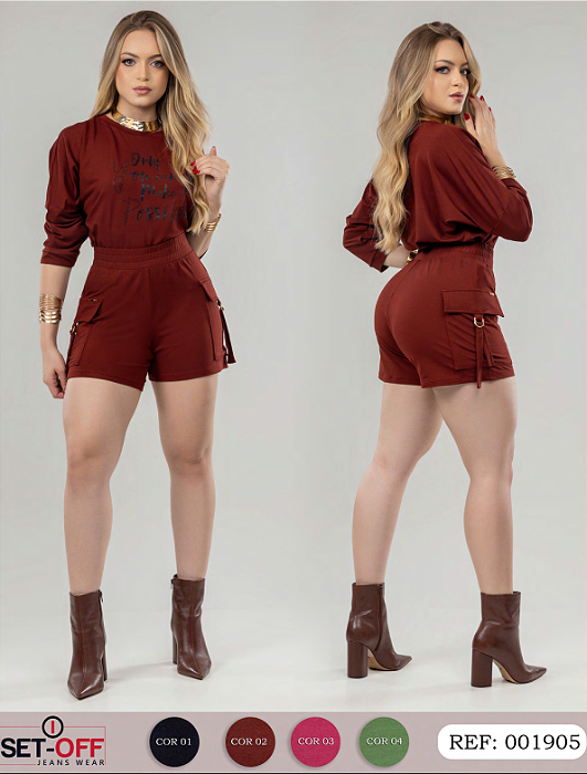 CONJUNTO SET OFF SHORT CARGO