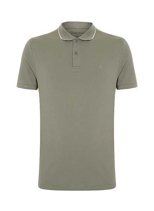 POLO MC INDIVIDUAL BASICA SLIM FIT - VERDE MEDIO