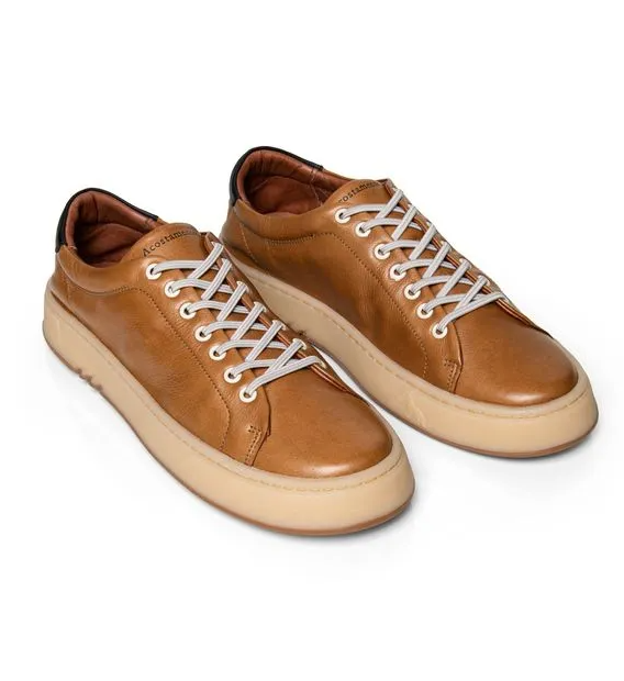 TENIS MASC ACOSTAMENTO FLEX COURO MARROM 013