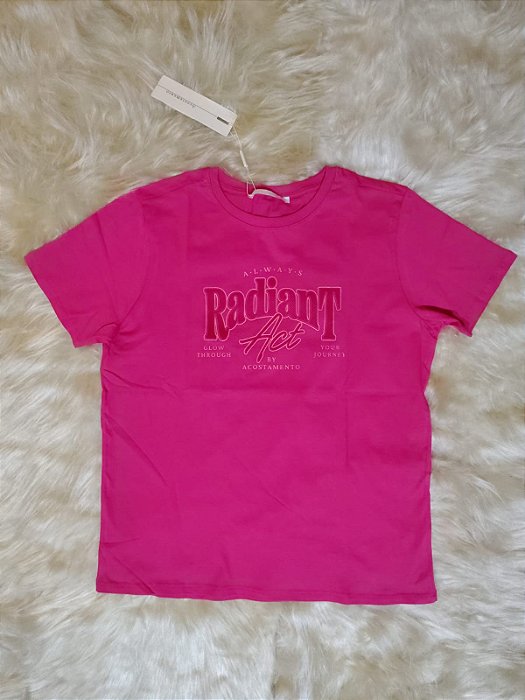 T-SHIRT MC FEM ACOSTAMENTO RELEVO PINK MAGENTA M