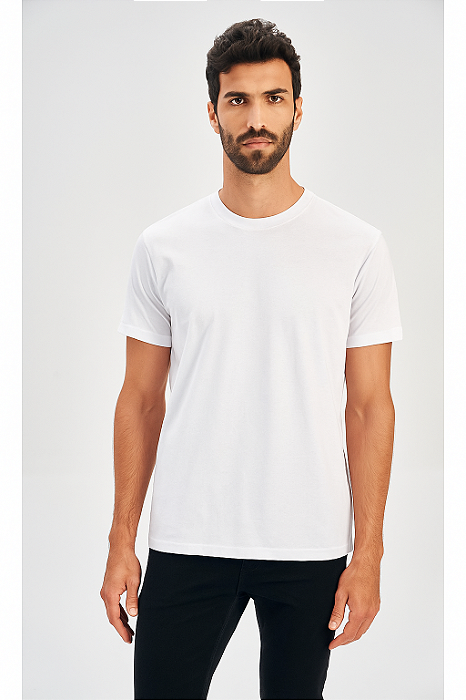 CAMISETA CASUAL MASC MC ACOSTAMENTO - BRANCO