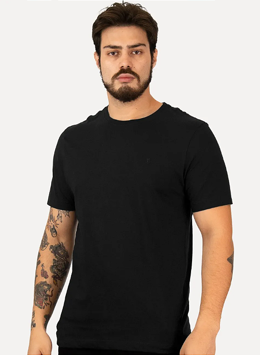 T-SHIRT MC INDIVIDUAL BASICA COMFORT FIT - PRETO