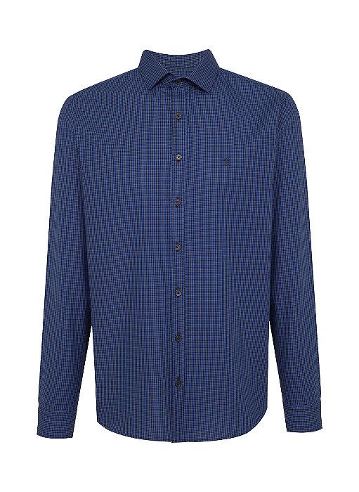 CAMISA ML INDIVIDUAL SLIM FIT 3 XADREZ AZUL MARINHO