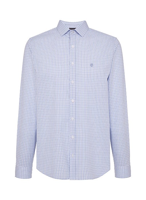 CAMISA ML INDIVIDUAL SLIM FIT 4 XADREZ AZUL MEDIO