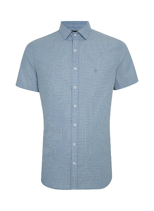 CAMISA MC INDIVIDUAL SLIM FIT 3 MIX TURQUE AZUL MEDIO