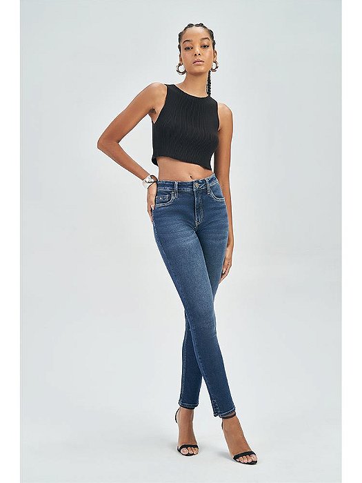 CALCA FEM ACOSTAMENTO SKINNY JEANS INTERMEDIARIO