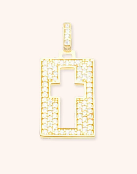 PINGENTE CRUZ COM PEDRAS 4,09G