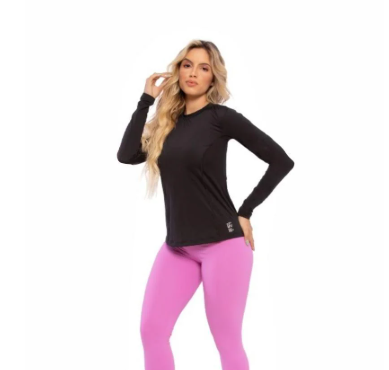 BLUSA DI PAULA UV50+ POLIAMIDA 110190 PRETO G