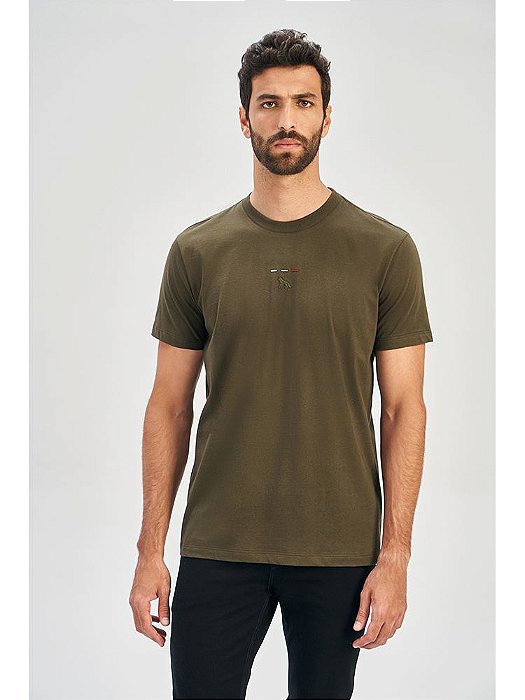 CAMISETA MC MASC ACOSTAMENTO CASUAL BORDADO M BRANCO