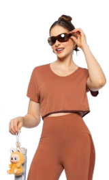 CROPPED DI PAULA AMANDA 111367 MARROM CONHAQUE