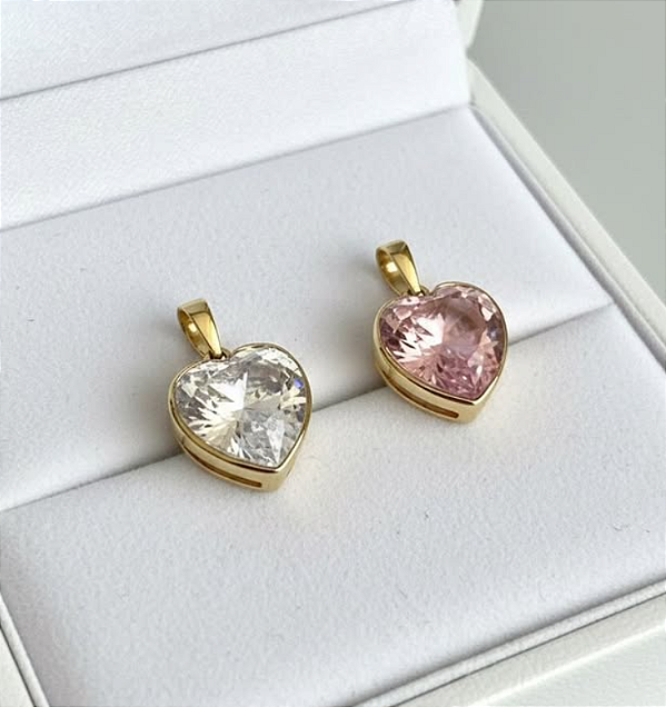 PINGENTE 0,43G PEDRA CORACAO 12MM