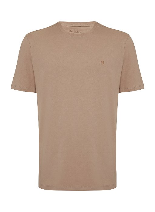 T SHIRT MC INDIVIDUAL BASICA COMFORT FIT - BEGE ESCURO