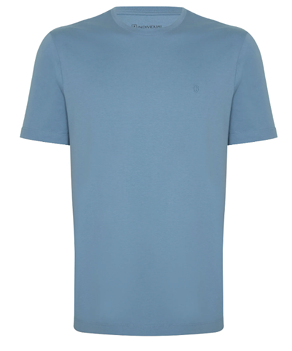 T SHIRT MC INDIVIDUAL BASICA COMFORT FIT - AZUL MEDIO