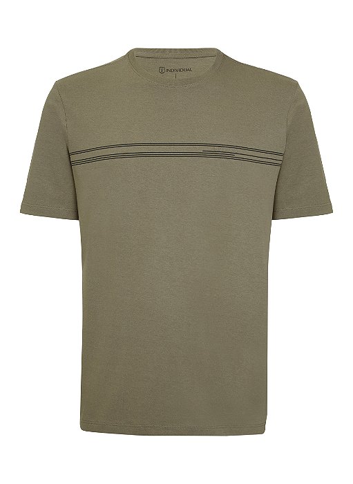 T SHIRT MC INDIVIDUAL ESTAMPA LISTRA - VERDE MILITAR