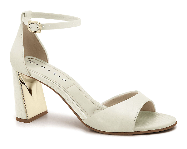 SANDALIA RAMARIM SALTO BLOCO NAPA BLESS COCONUT