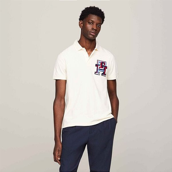 POLO MONOGRAMA TH BOUCLÉ REGULAR FIT