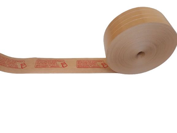 Fita Gomada 80 mm com reforço e impressão SELO DE SEGURANÇA