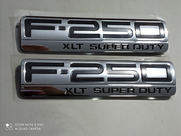 EMBLEMA - F-250 - XLT SUPER DUTY - ORIGINAL - CROMADO