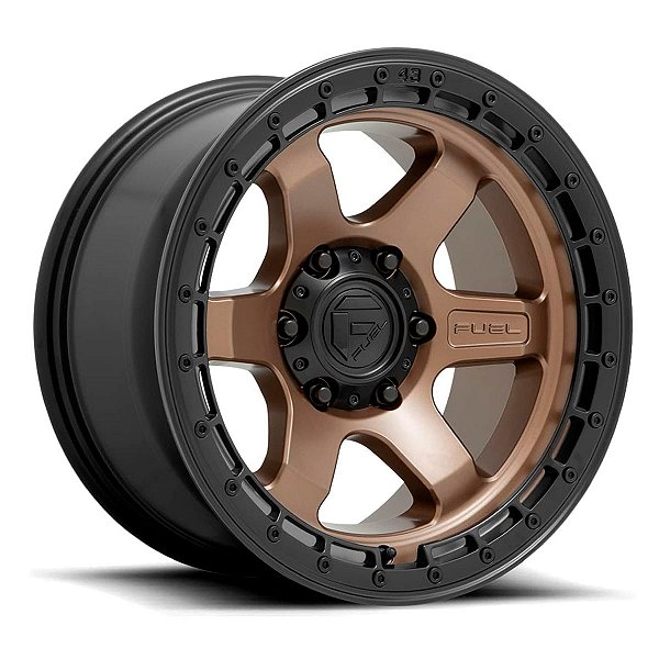 Jogo de Rodas Fuel Block D751 17x9 5x127 -12MM Bronze com Borda Preta