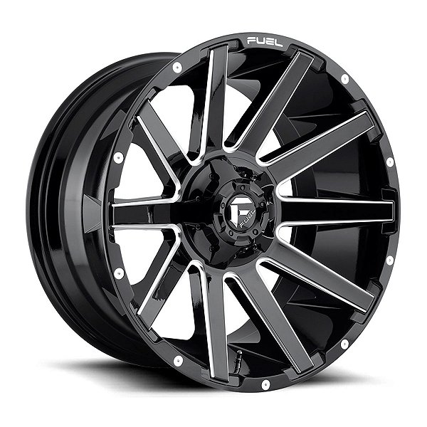 Jogo de Rodas Fuel Contra D616 20x9 8x165.1 +20MM Preto Fosco Fresado