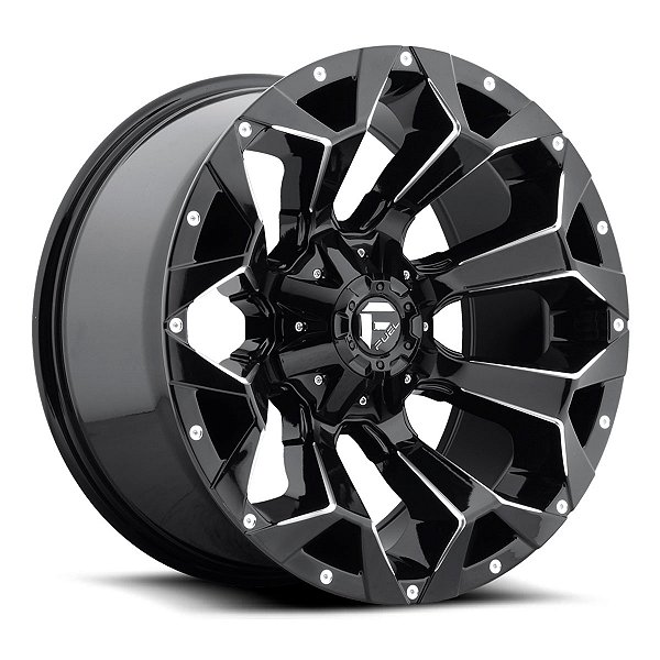 Jogo de Rodas Fuel Assault D546 18x9 6x135/6x139.7 +19MM Preto Fosco Fresado