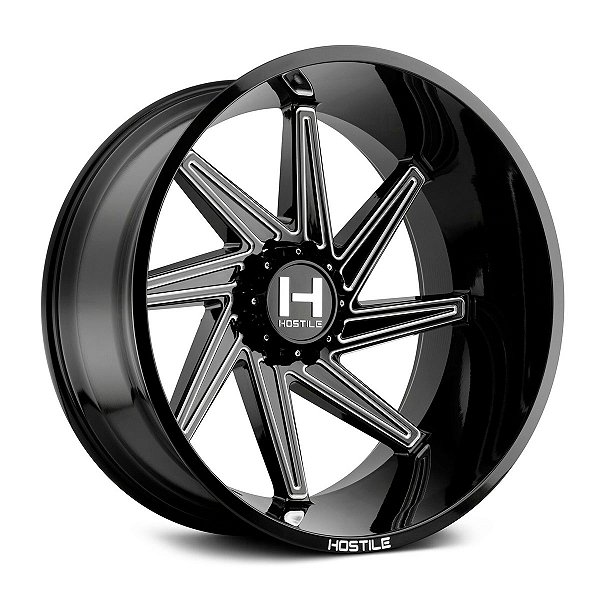Jogo de Rodas Hostile Darg H119 26x16 8x165.10 -101MM Preto Fresado