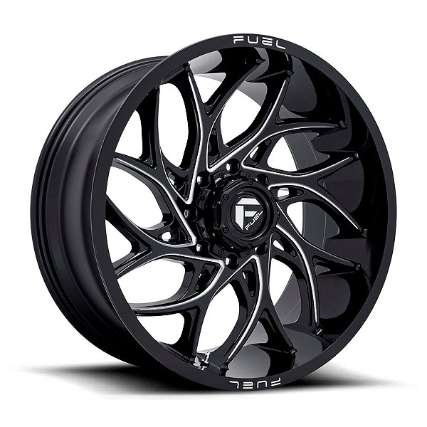 Jogo de Rodas Fuel Runner D741 20x9 8x165.10 +1MM Preto Brilhante Fresado
