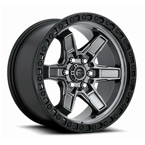 Jogo de Rodas Fuel Kicker 6 D699 20x9 6x139.7 +1MM Grafite Com Borda Preta