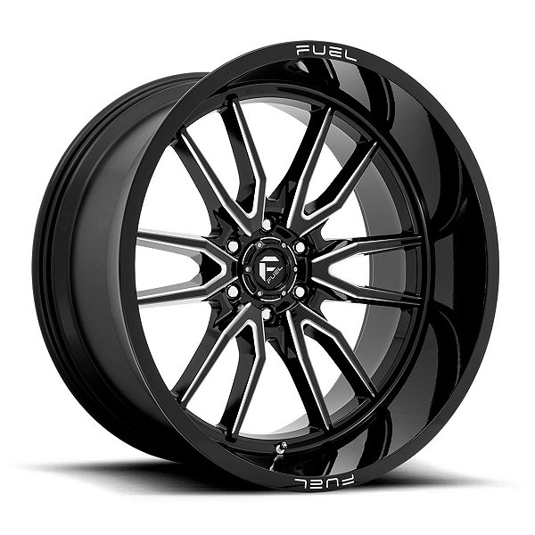 Jogo de Rodas Fuel Clash D761 18x9 6x139.7 +1MM Preto Brilhoso Fresado