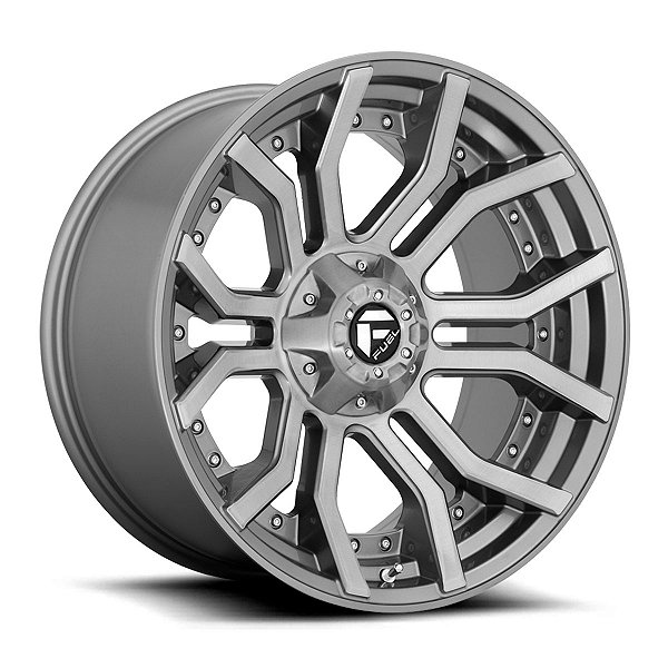 Jogo de Rodas Fuel Rage D713 20x9 6x135/6x139.7 +1MM Aço Escovado