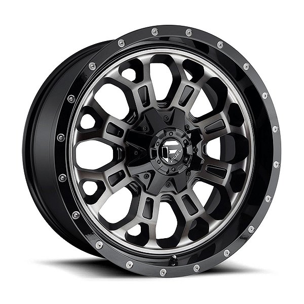 Jogo de Rodas Fuel Crush D561 18x9 8x165.1 +20MM Grafite Com Borda Preta