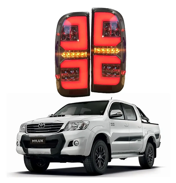 Lanterna Tribal fumê para Toyota Hilux 2005 a 2015