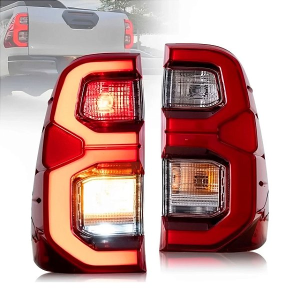 Lanterna Full LED SRX vermelha para Hilux 2016+